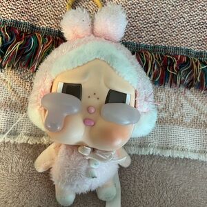 Popmart pink crybaby plush keychain
